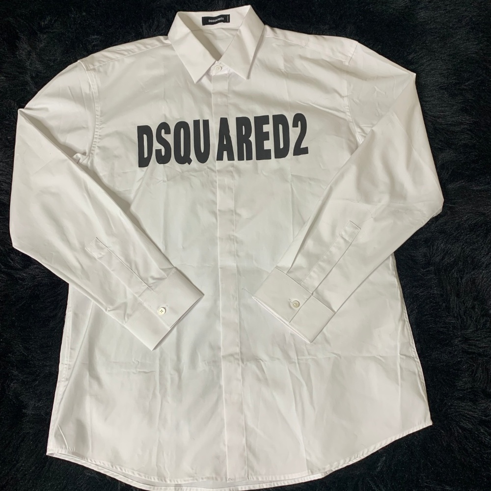 DSquared2 Logo Print Button Down Shirt